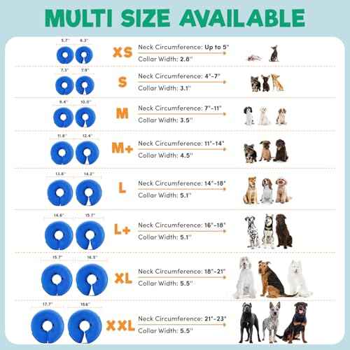 Inflatable Dog Cone Collar Alternative After Surgery Large (Tennis / Large [Neck:14"-18"])