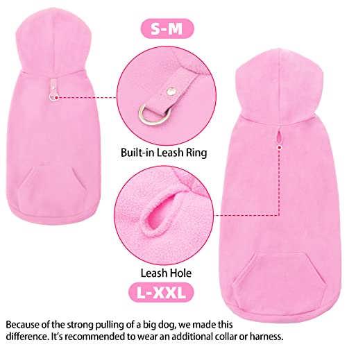 Fleece Dog Hoodie with Pouch (Small / Pink)