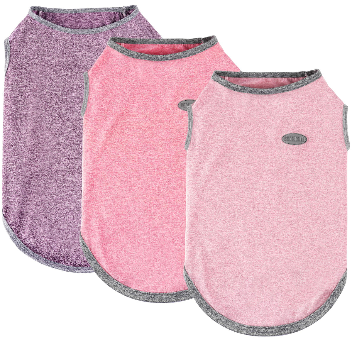 3 Pack Lightweight Sun Protection Dog Shirt Breathable Sleeveless Dog T Shirts Extra Soft Top Tank Dog Clothes for Outdoor Activities (Purple + Skin Pink + Light Pink / XS (Back: 10.2",Chest: 15.8", Neck 10.6"))