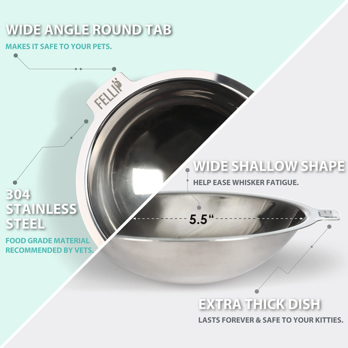 Pet Oblik Acrylic Raised Dog Food Water Bowl Stainless Steel Slanted Oval Dish for Short Leg Puppy & Small Medium Pet (Pink / 1.5 Cups Oval Dish)