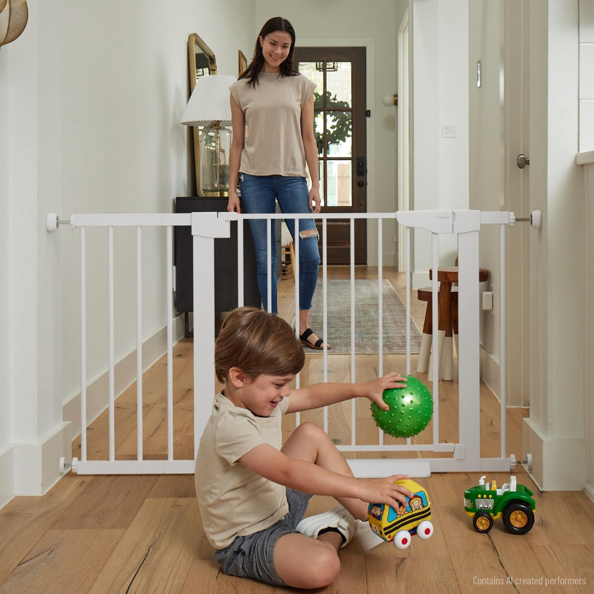 2 Pack 30 46" Baby Gate for Stairs (White / 30"-46"W x 30.5"H | 2 Pack)