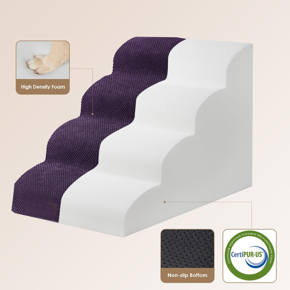 Curved Dog Stairs Ramp