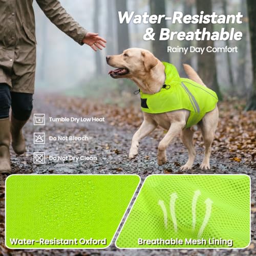 Dog Raincoat Wetoff Dog Rain Coat (Bright Yellow / L (26"-30" chest girth))
