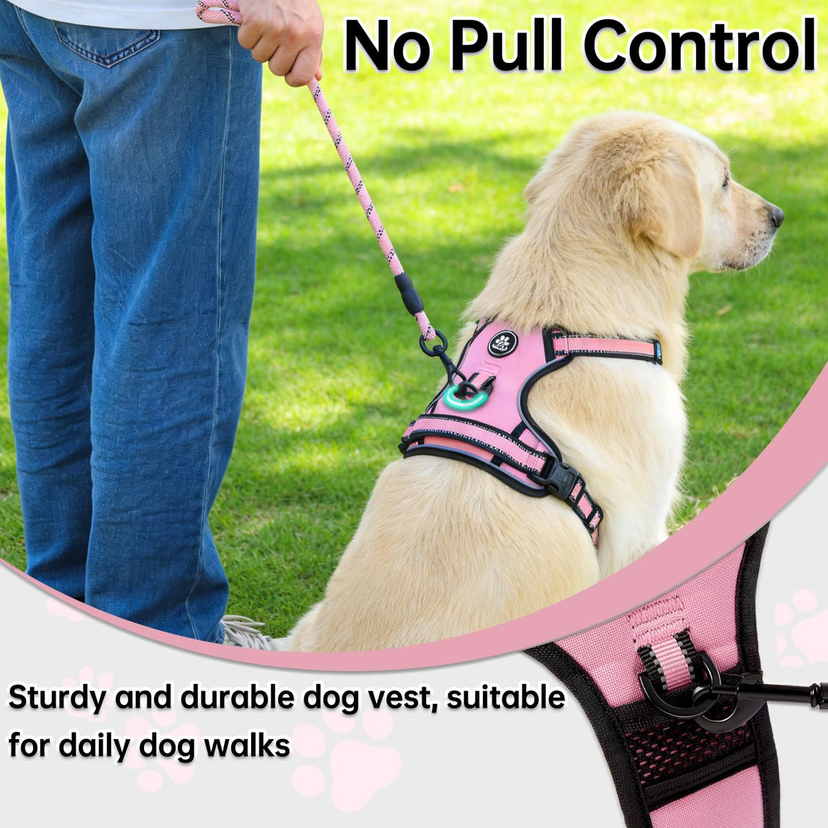 Dog Harness for Small Sized Dog (Pink / Small)