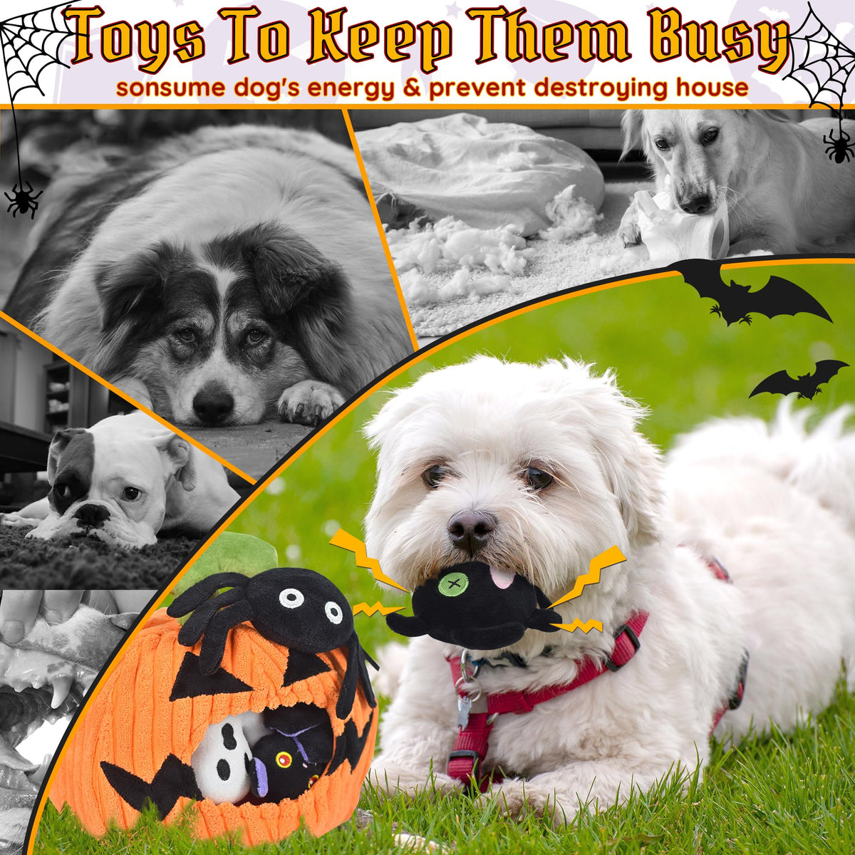 Halloween Dog Toys Set (11 pack- Halloween)