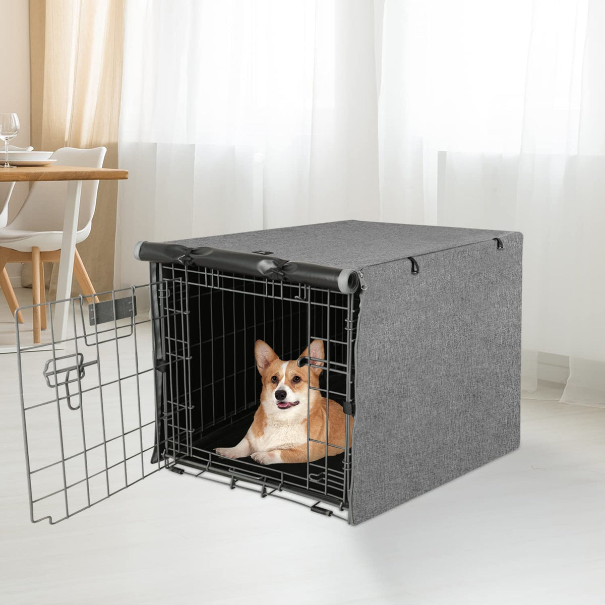 Dog Crate Cover Waterproof Kennel Cover (30.0"L x 19.0"W x 21.0"H / GREY)