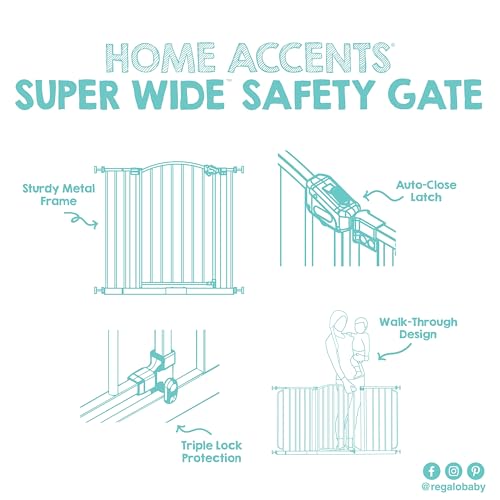 Safety 30.5" 58" Extra Wide Baby Gate (Bronze - 30.5-58"w X 30"h)