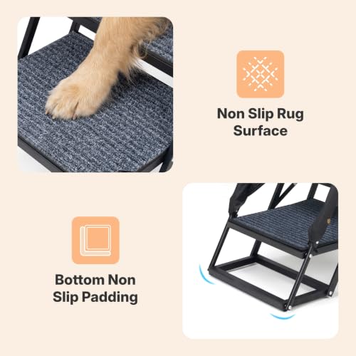 Foldable Dog Steps for Car SUV (Standard 17"W with Net Guard)