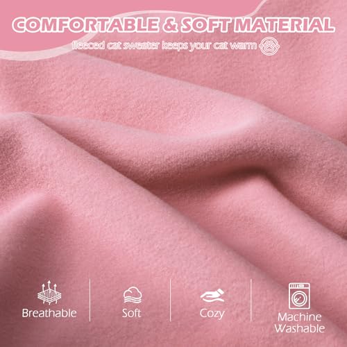 Cat Sweater Warm Fleece Pet Clothes for Cats Only (Pink / Small)