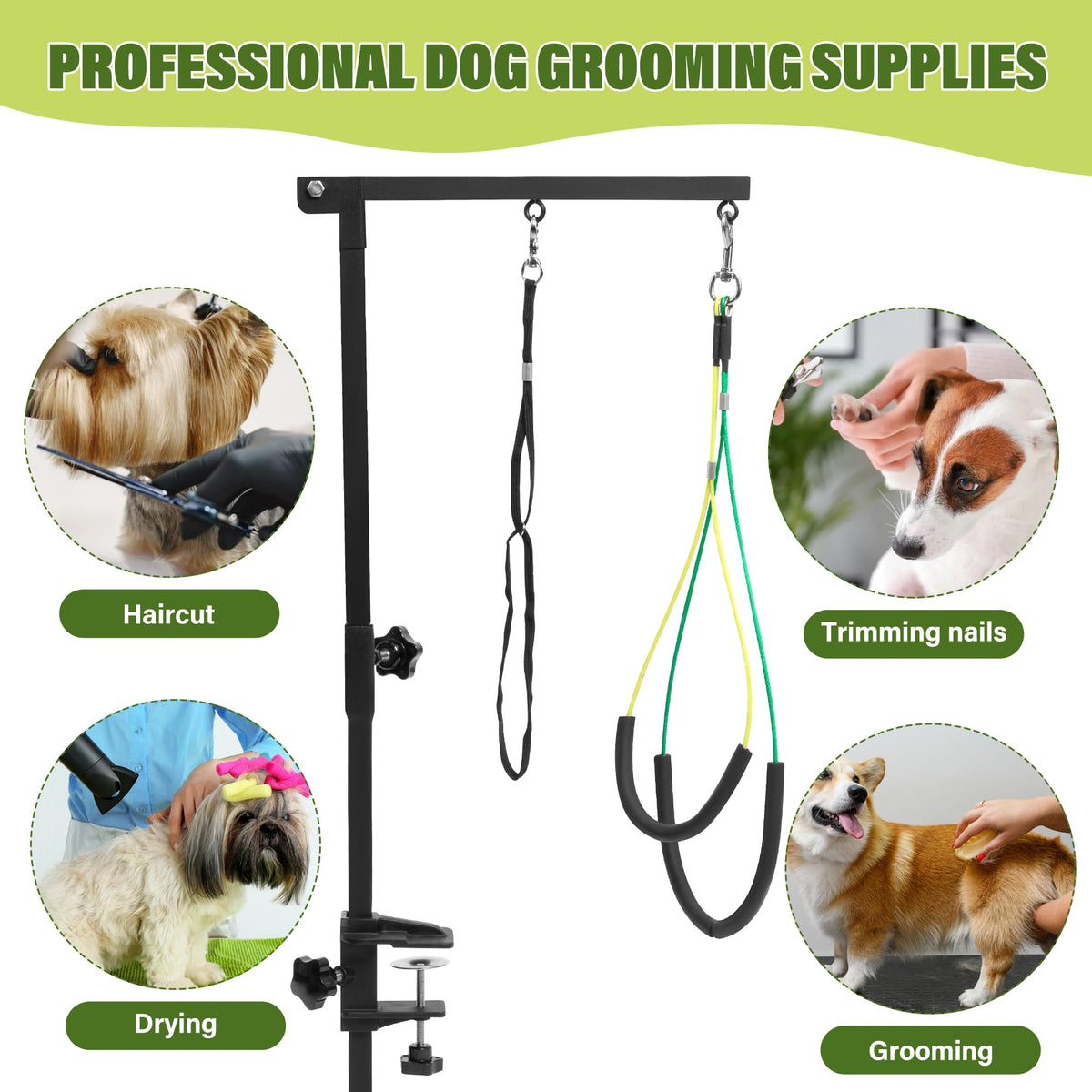 Dog Grooming Arm 35" with Hammock (Black)