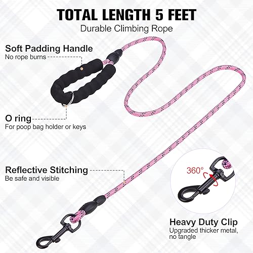 Small Dog Harness and Leash Set (Medium(Chest Girth 16" - 18") / Light Pink)