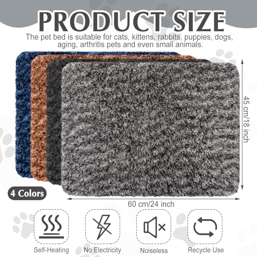 4 Pack Self Warming Cat Mat for Pets (18 x 24 Inch / Mix)