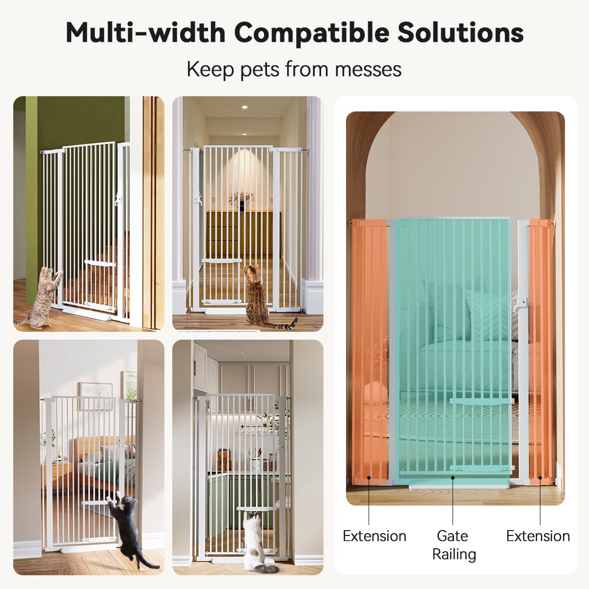 55.1" Extra Tall Pet Gate (White / 55.1"Tall 40.6"Wide)
