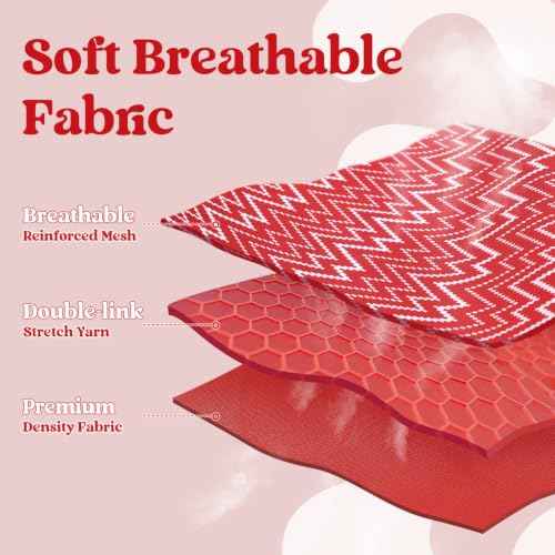 Dog Harness Small Sized and Leash Set (Red Wave / S (Chest: 15.1"-16.5"))