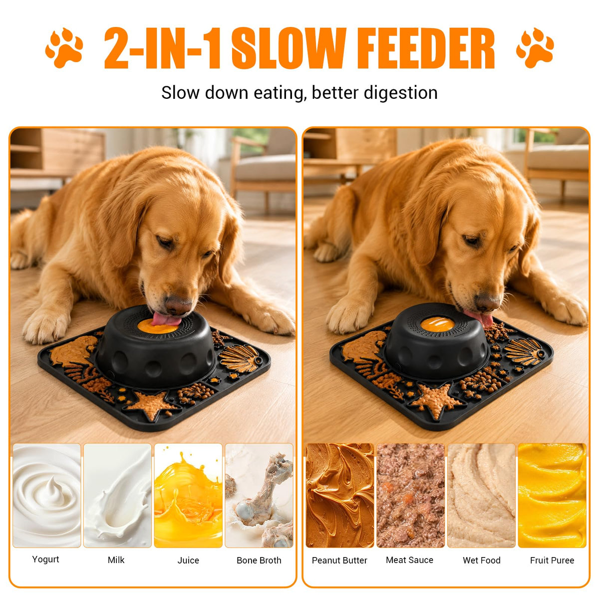 Large Dog Lick Bowl with Rolling Ball (Black)