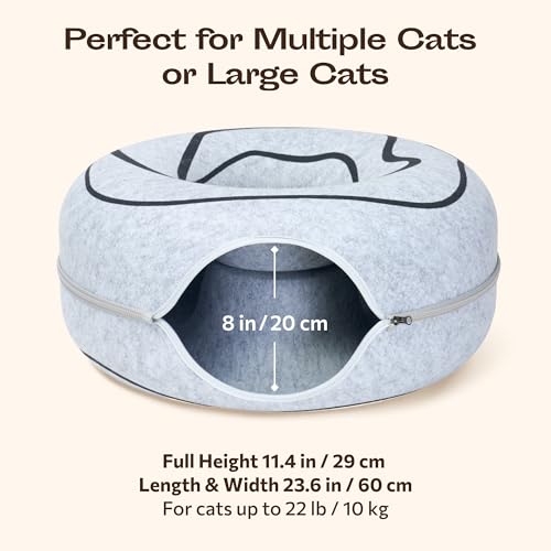 Peekaboo Cat Cave Donut (Light Gray)