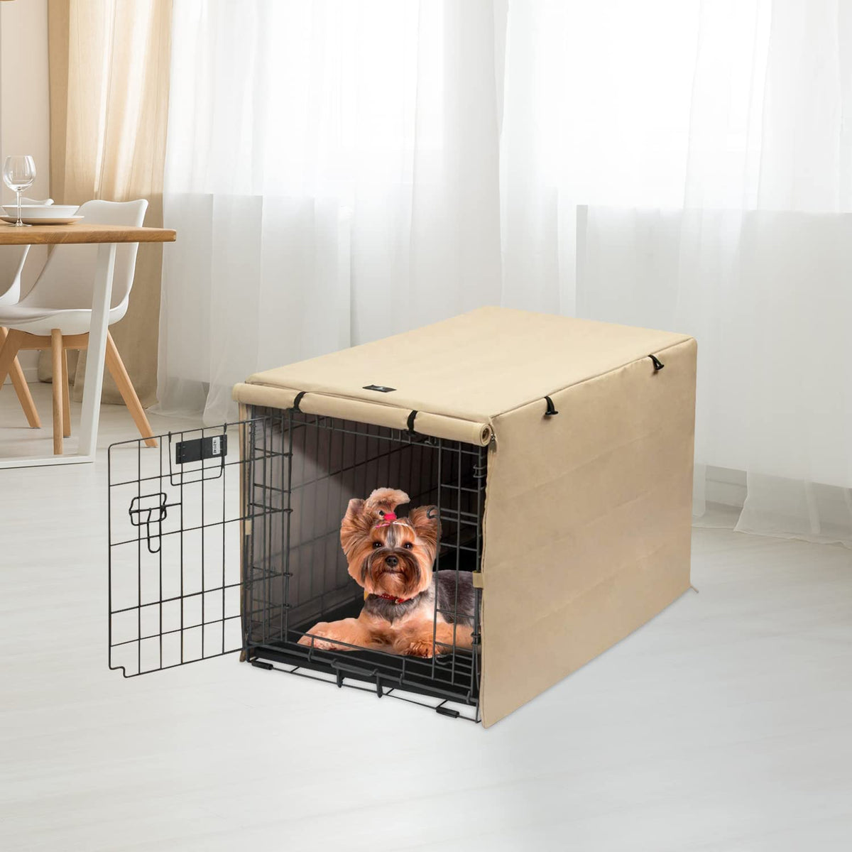 Dog Crate Cover Waterproof Kennel Cover (24.0"L x 18.0"W x 20.0"H / Beige)