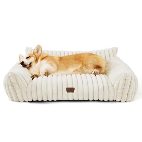 ComfyFleece® Shown on TV Cute Dog Couch for Medium Dogs (36x27x10" / Cream)