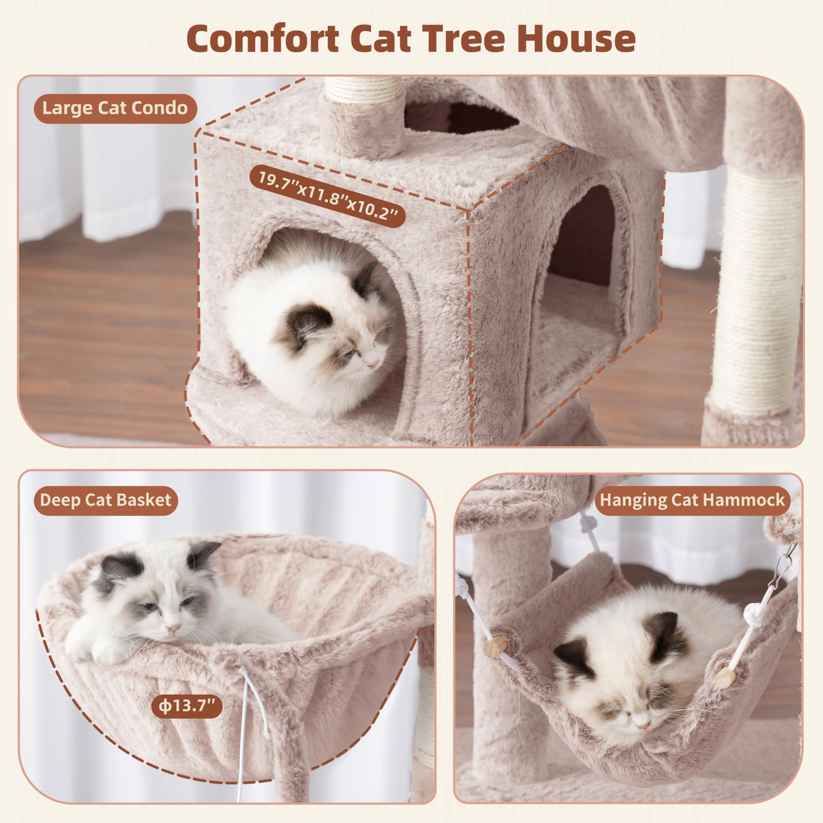 Cat Tree 63'' Cat Tower for Large Cats (63 inch / Muchroom)