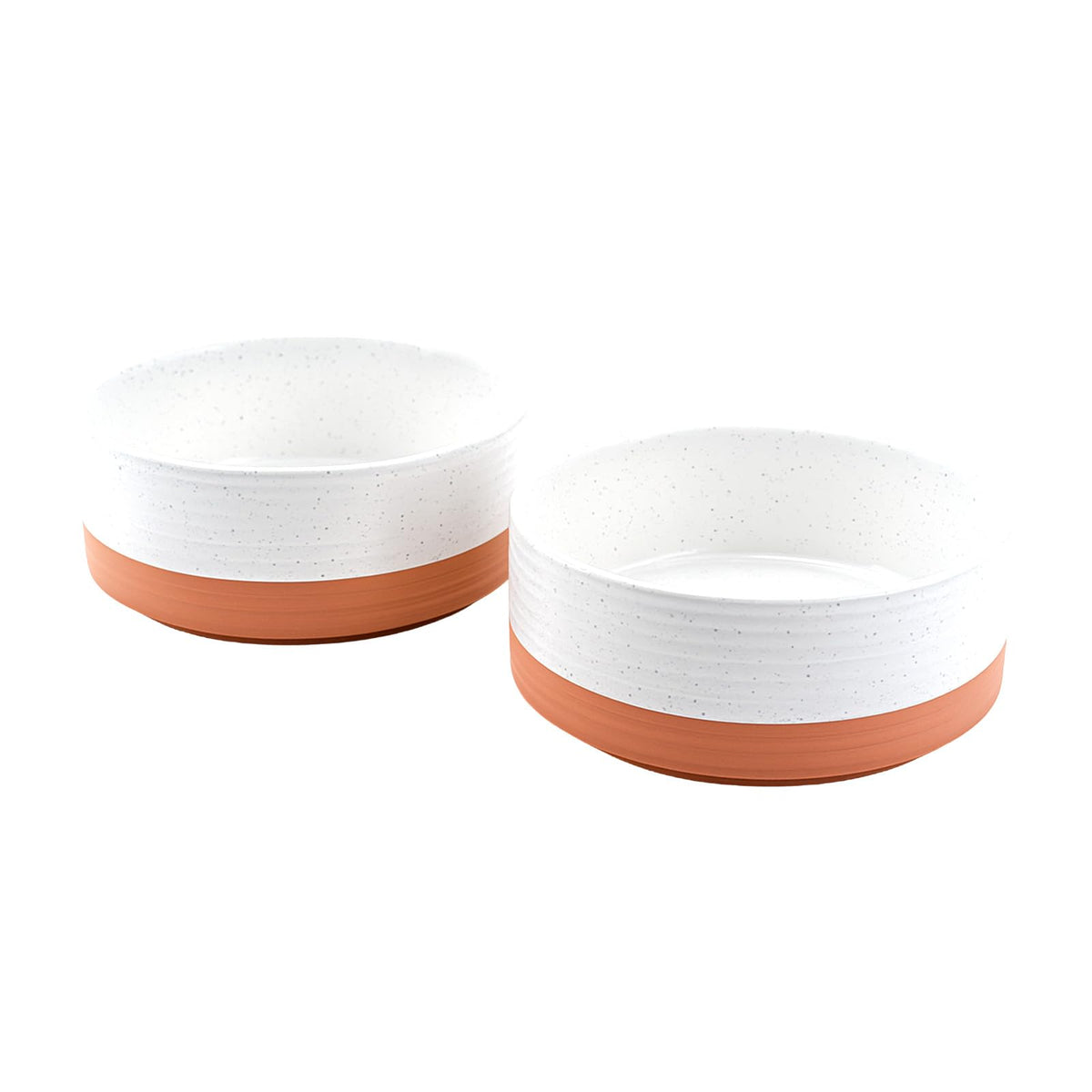 Ceramic Dog and Cat Bowls 2 Pack (6.1 in - 3.6 cups / Pattern White - Only Bowls*2)