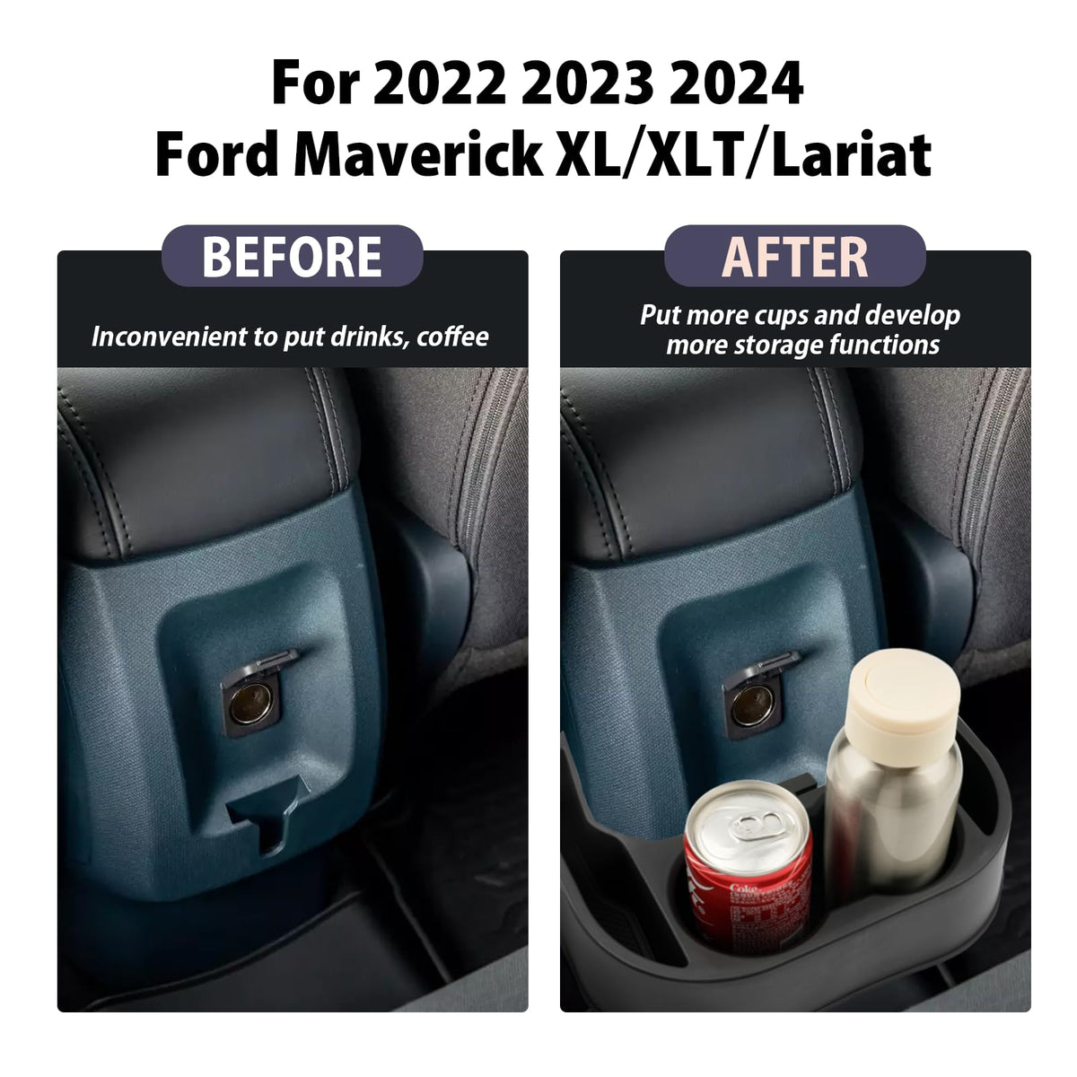 for 2022 2023 2024 2025 Maverick Accessories Cup Holder Expander Insert Organizer Water Bottle Expander Drink Holders 2024 2025 Maverick Seat Rear Cup Holder (2 in 1 Rear Cup Holder)