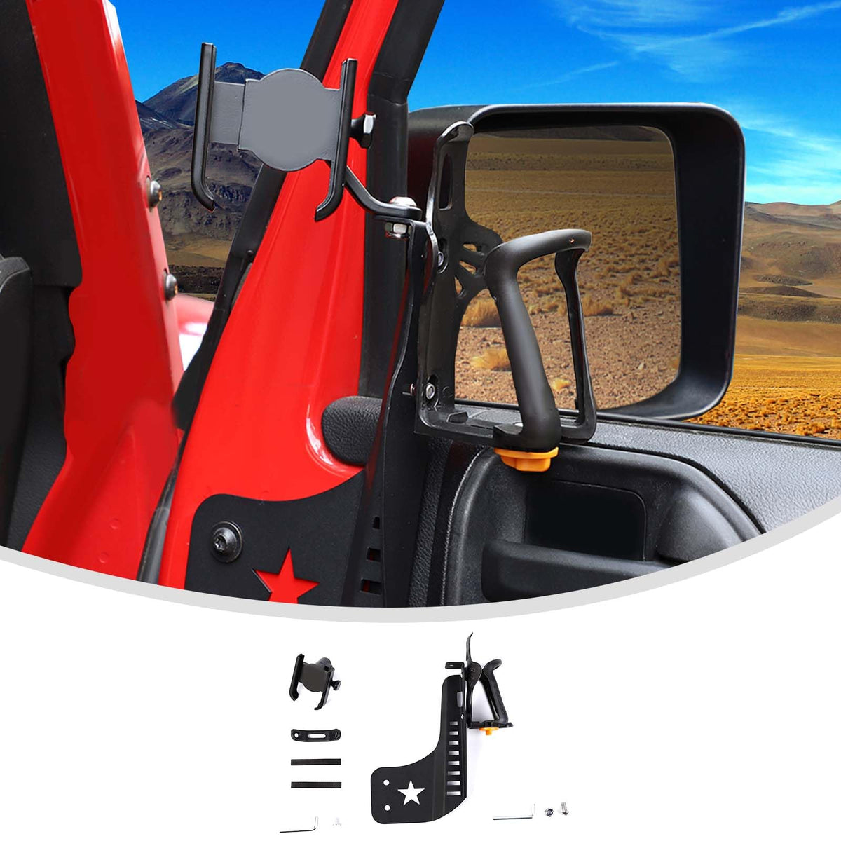 Door Cup Holder Expander Compatible with Jeep Wrangler JK JKU 2 (Passenger's Side / 07-10)