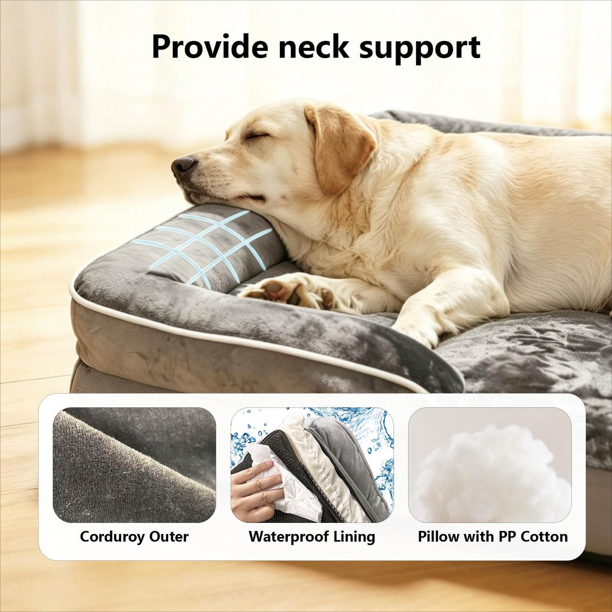 Orthopedic 3 Sided Dog Bed (X-Large)