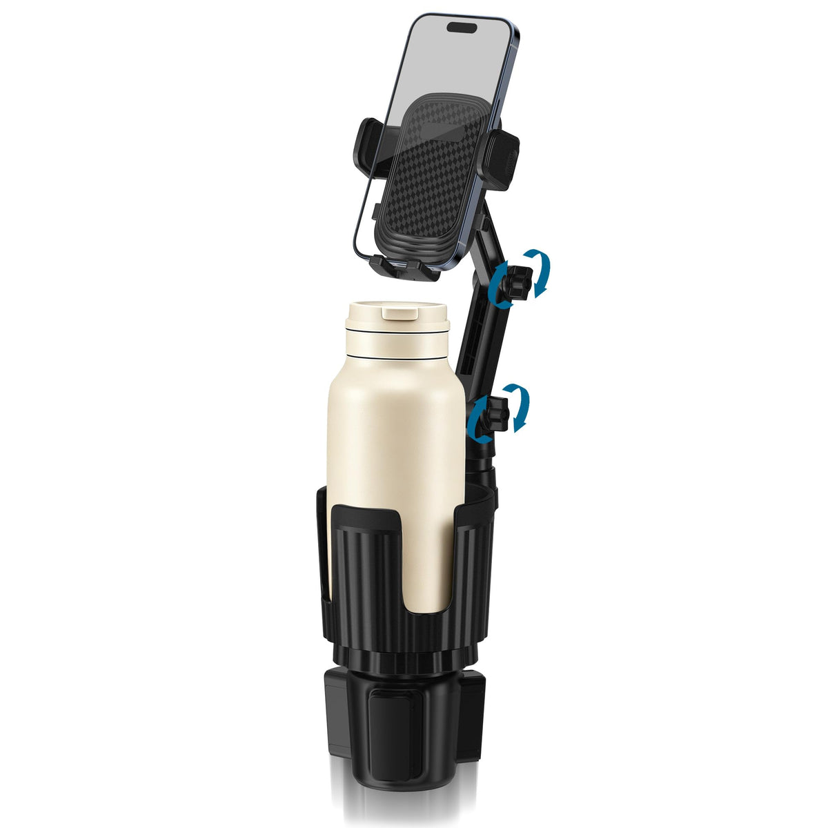2-in-1 Cup Holder Phone Mount, Adjustable Phone Cup Holder for Car (1 Pack)