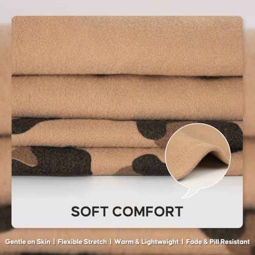 2Pack Dog Sweater for Large Dogs Fleece Sweatshirt (XX-Large (32-55lbs) / Khaki Leopard)