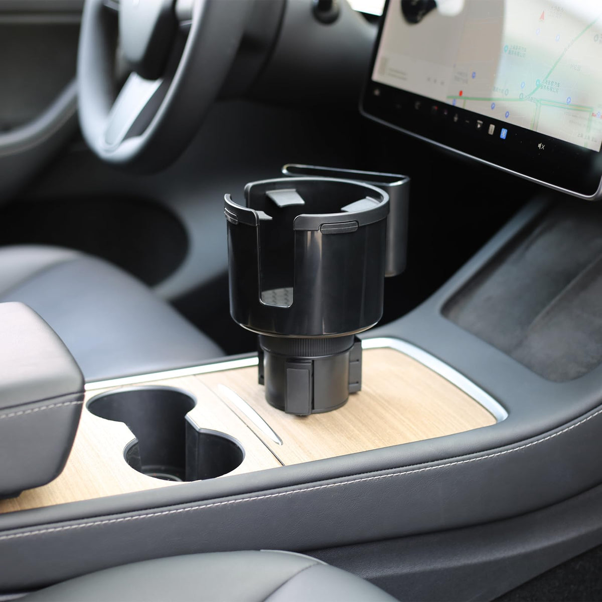 2-in-1 Car Cup Holder Expander with Phone Holder, Universal Cup Holder Adapter, Fits Yeti 14/24/36/46oz, Hydroflask 32/40oz & Large Water Bottles, Adjustable Base Fits Tesla, Truck, RV, SUV (Max)