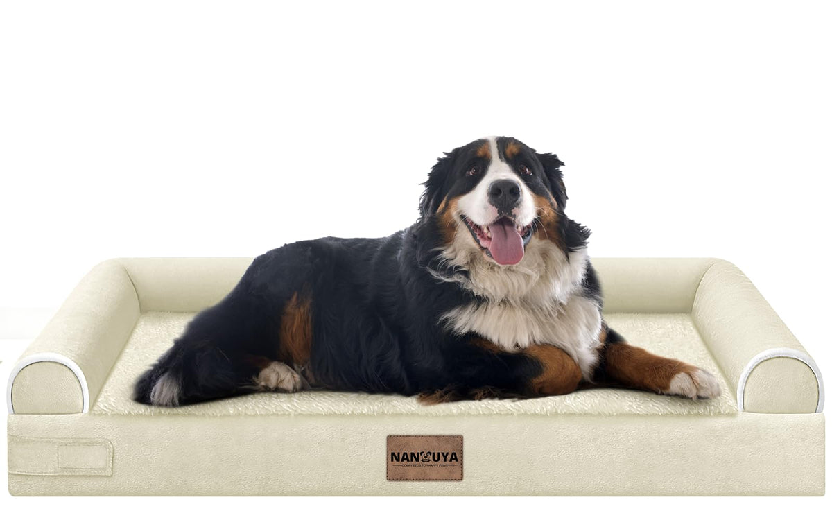 Orthopedic Dog Bed for Jumbo Dogs (Beige / 53.0"L x 42.0"W x 6.5"Th)