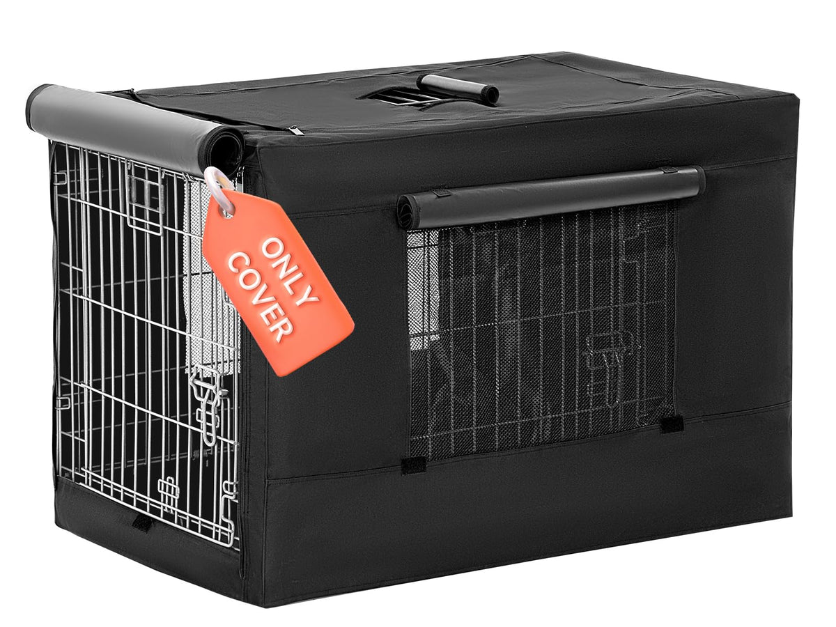 Dog Kennel Cover for Wire Dog Crate (36.5"L x 23.5"W x 25.0"H / Black(single door))