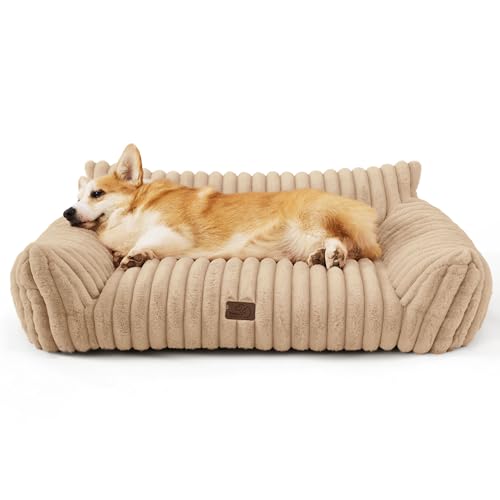 ComfyFleece® Shown on TV Dog Couch for Medium Dogs (36x27x10" / Sandy Beige)