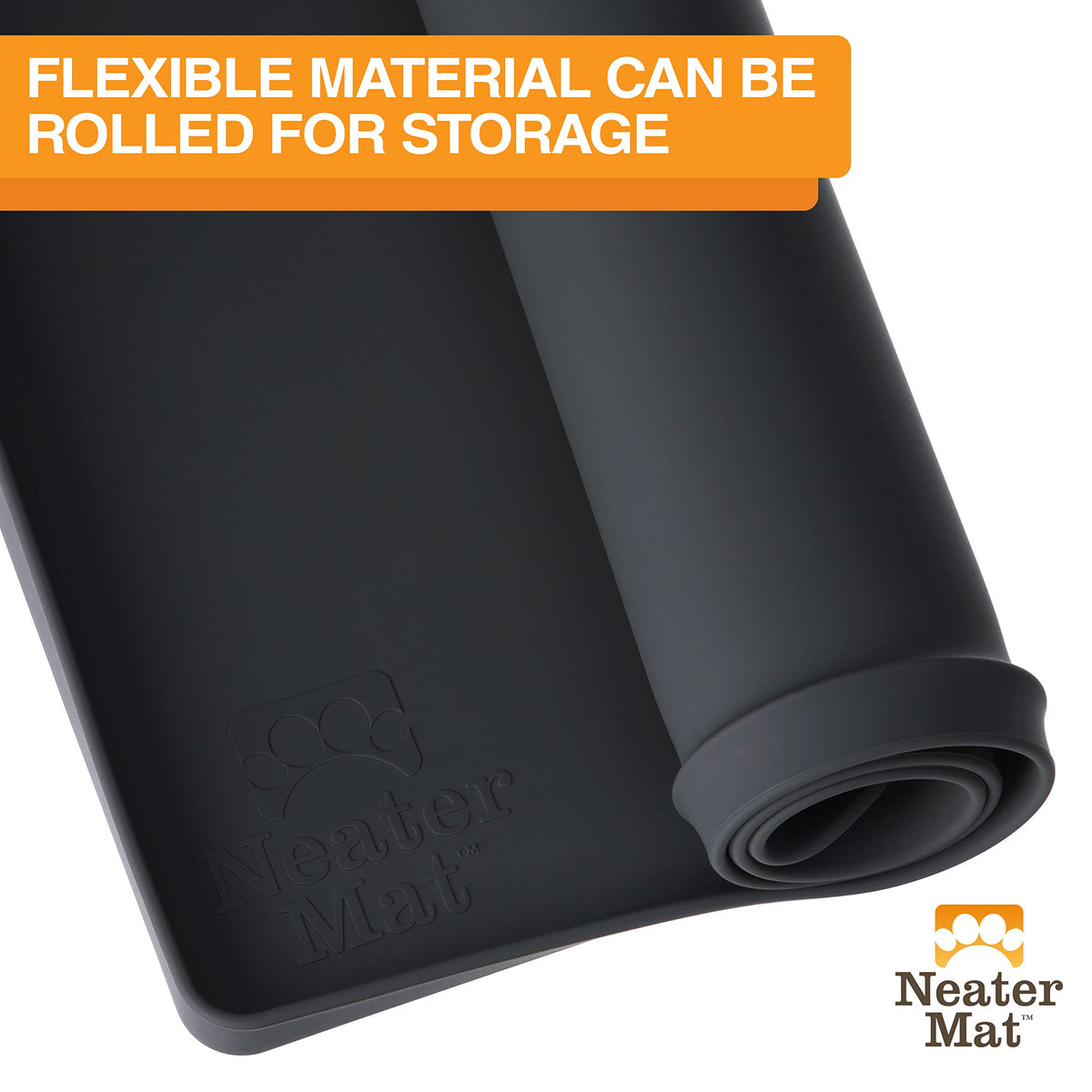 Neater Mat Cat & Dog Food Mat (16"L x 10"W / Midnight Black)
