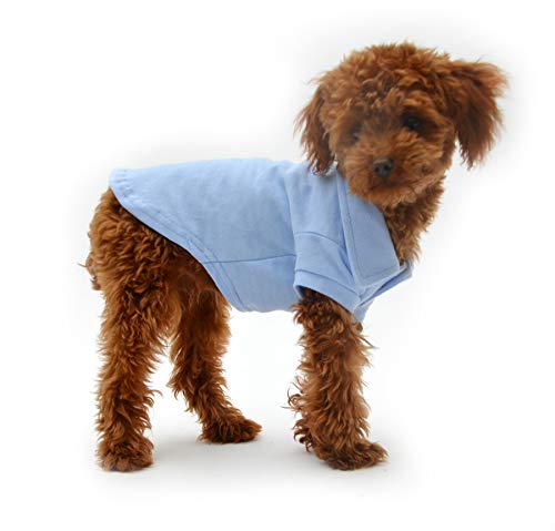 Basic Dog Polo Shirts Premium Cotton (S (-9lbs) / Sky-Blue)