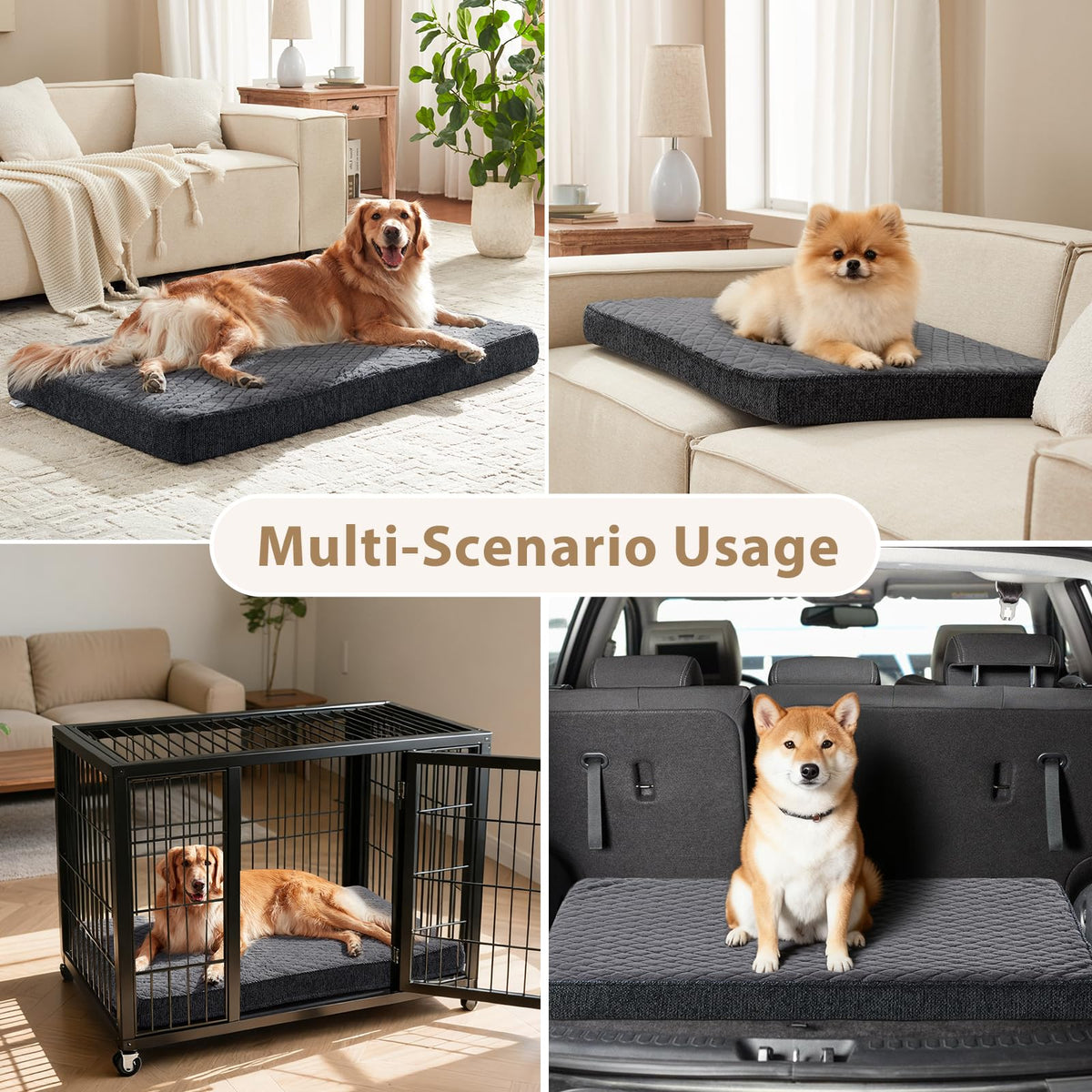Orthopedic Dog Bed for Extra Large Dogs (XL Plus(44"x30") / Grey)