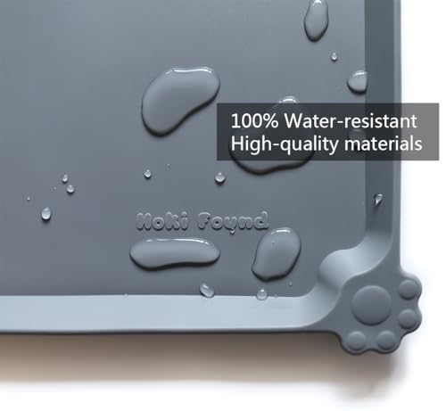 L Silicone Pet Food Mats (22"L x 14"W / Gray)