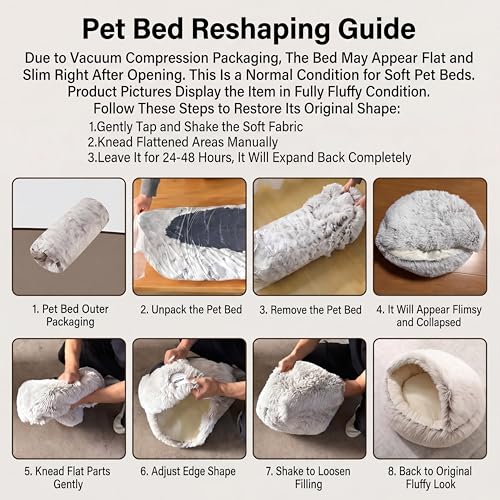 2-in-1 Convertible Cat & Dog Bed Cave with Removable Zipper Hood, Converts to Calming Donut Bed, Reversible Plush & Cooling Ice Silk Cushion (Rainbow Color, 19.7 in Small Size) (Rainbow Color / 19.7 in Small Size)