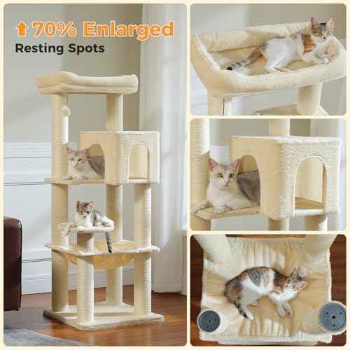 57.8" Heavy Duty Cat Tree for Maine Coon (Beige / 57.8in)
