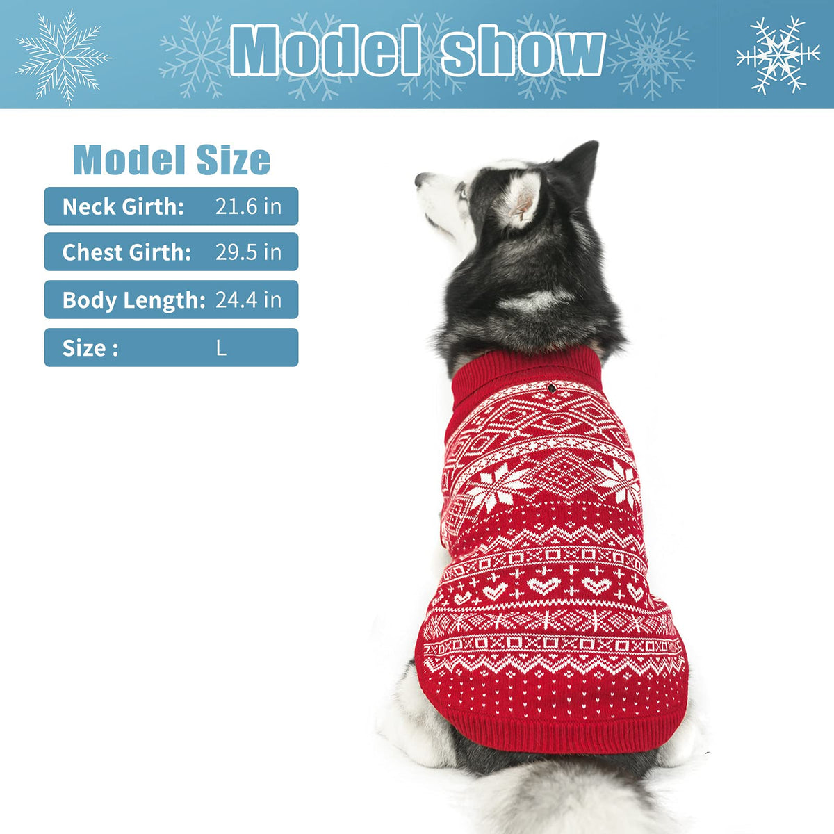 Argyle Dog Sweater (Red / Medium)
