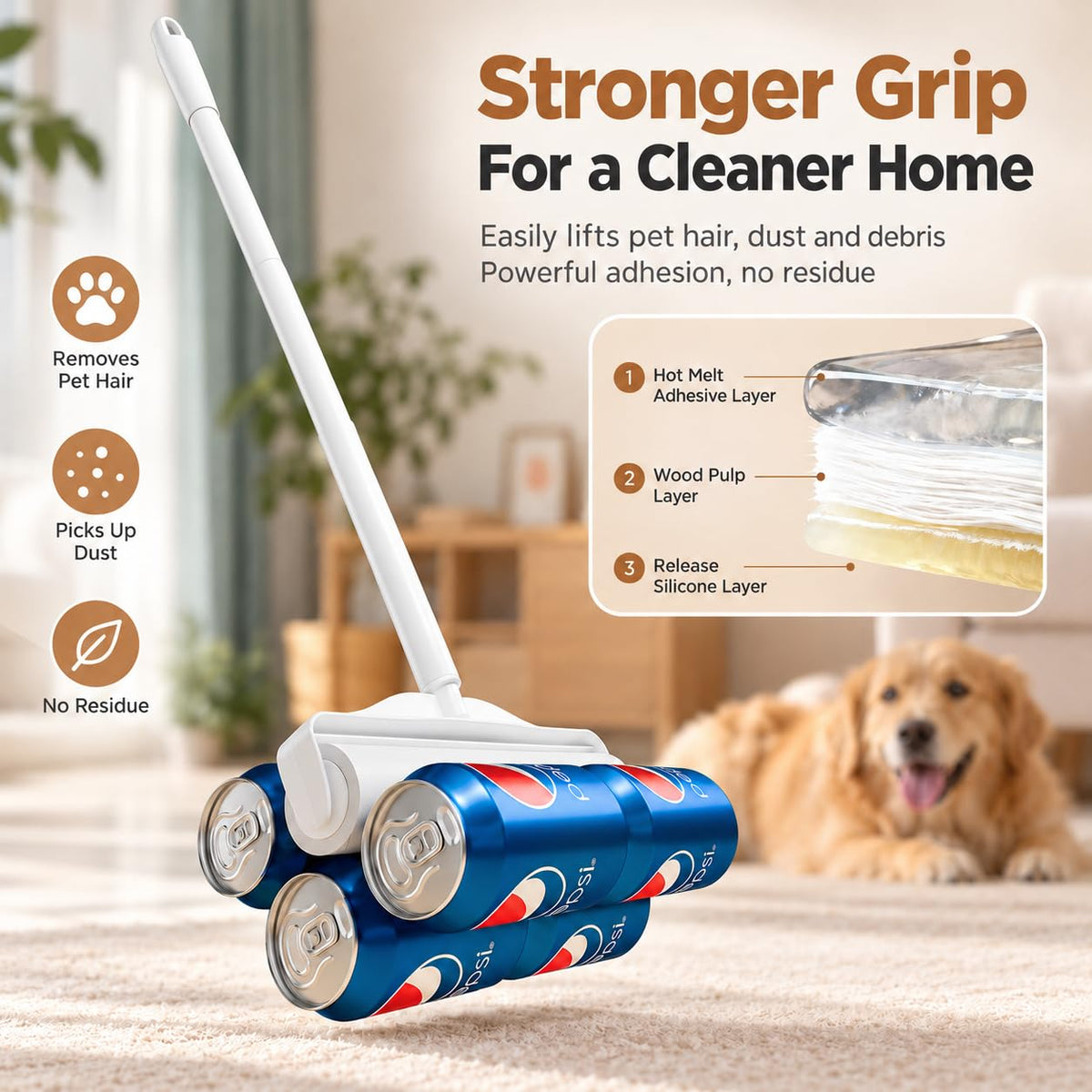 Extra Sticky Large Lint Roller Refills (6 Roll Lint Roller Refills)