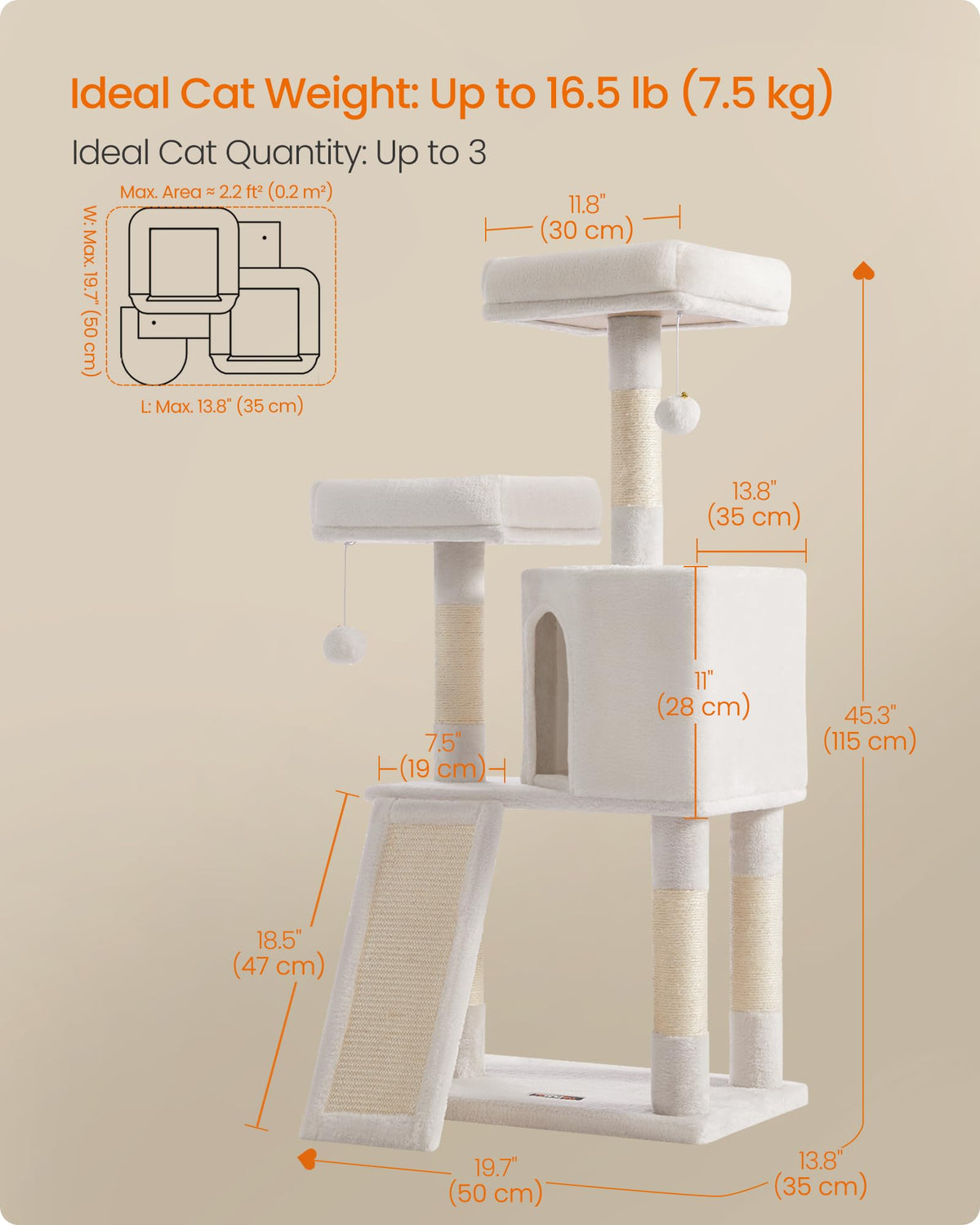 Cat Tree 45.3 (Cream White)