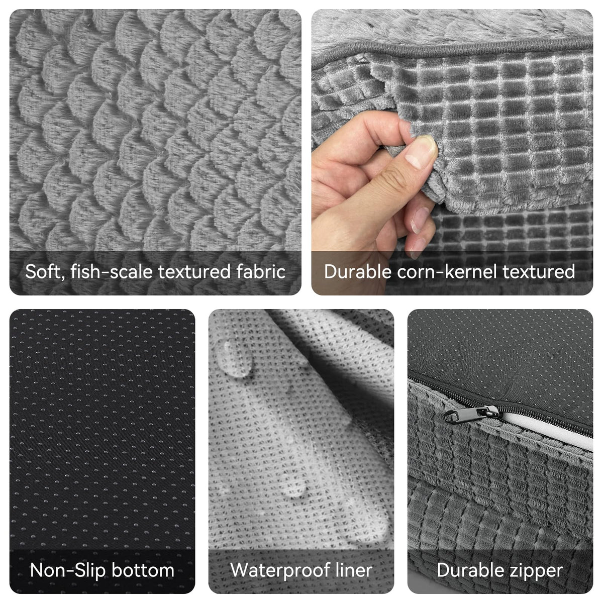 Orthopedic Dog Bed for Medium Dogs (Grey / 28"l X 23"w X 6.5"th)
