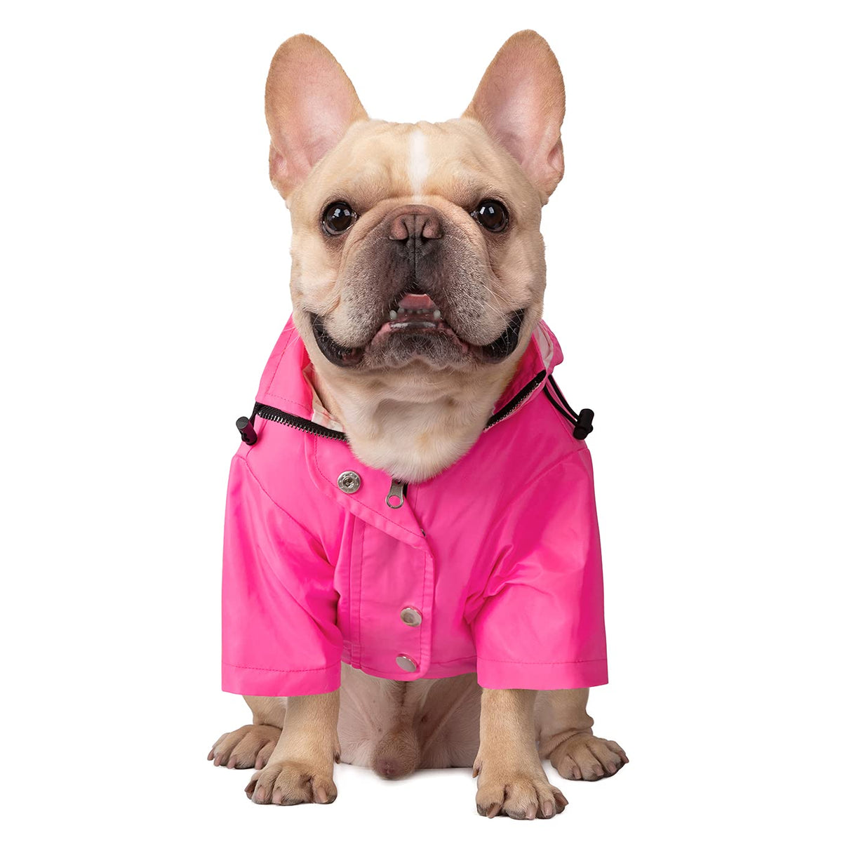 Premium 2 Layer Zip Dog Raincoat Poncho w (Small / Pink)
