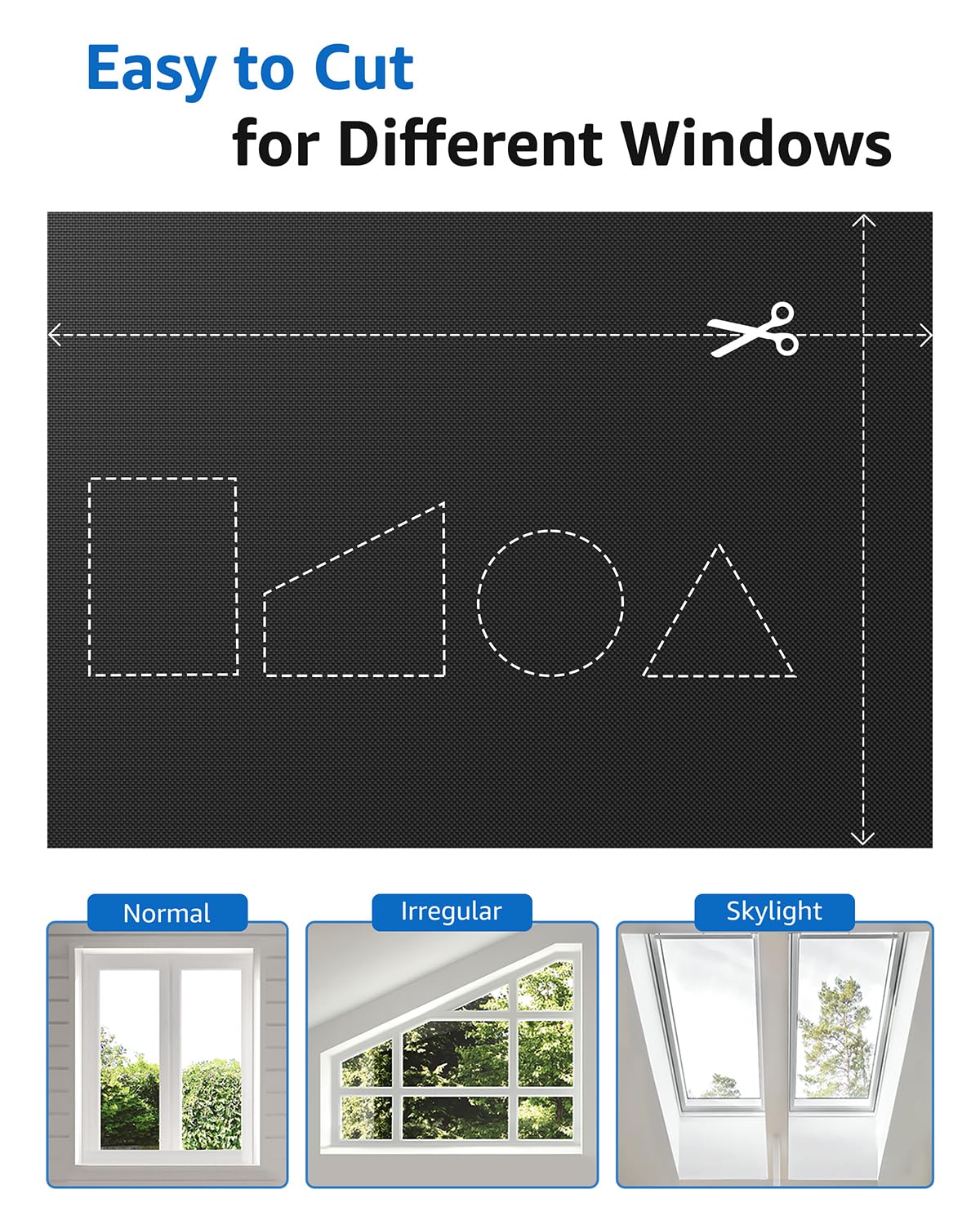 Blackout Curtains Portable 100”x72”No Drill Black Out Window Cover (Black / 100"W x 72"L (Pack of 1))