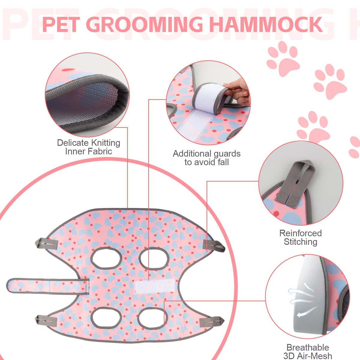 Dog Grooming Hammock for Small Dogs & Cats