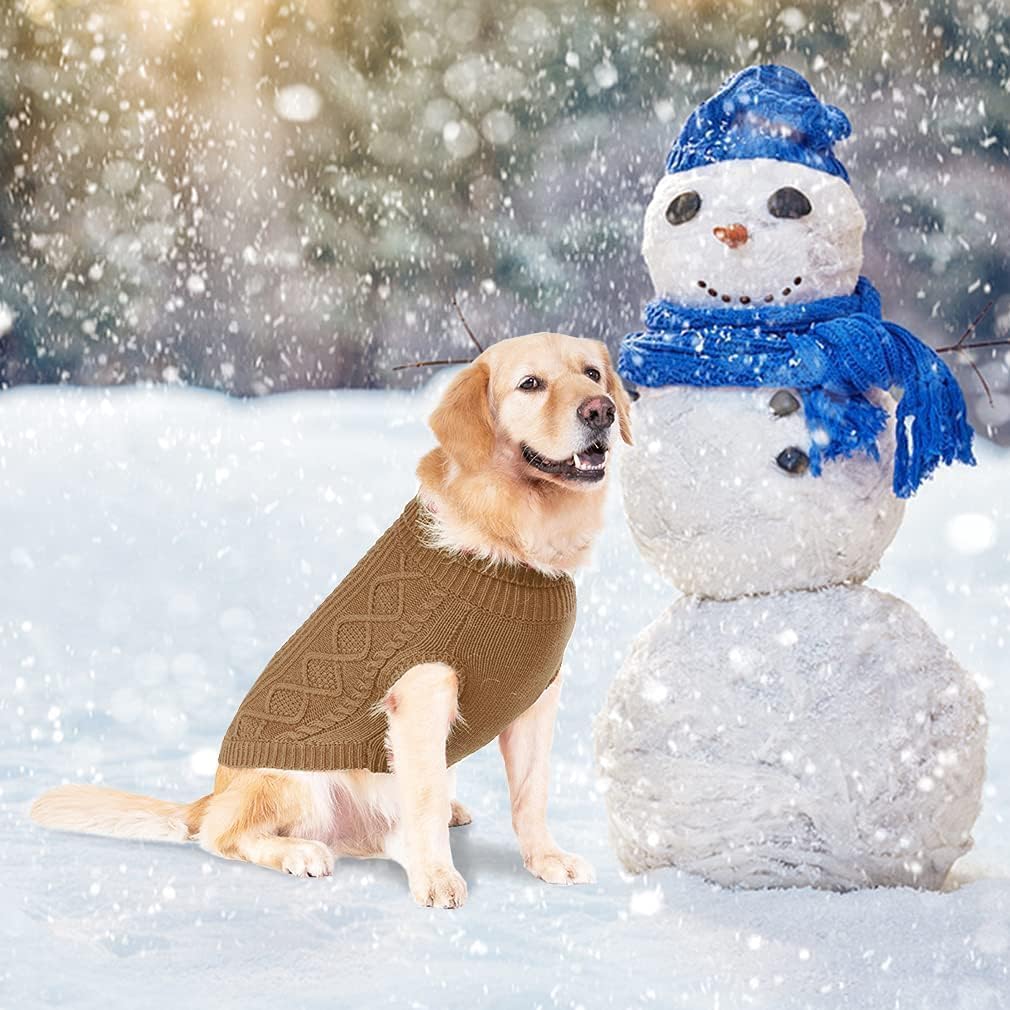 Dog Sweater for Medium Large Dogs (Brown / Medium/Large)