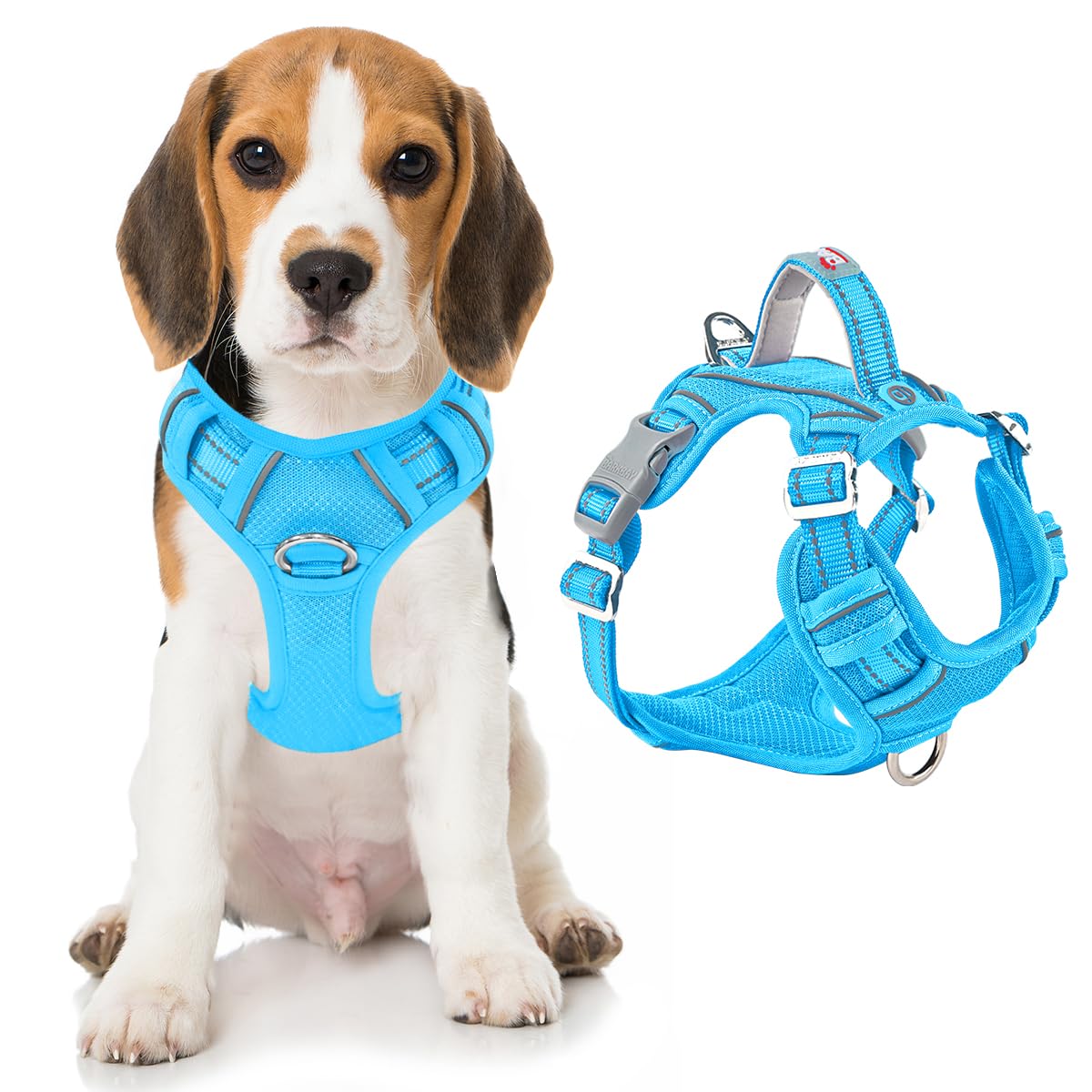 No Pull Dog Harness for Medium Sized Dogs (Blue / Medium(Chest:21.3-29"))