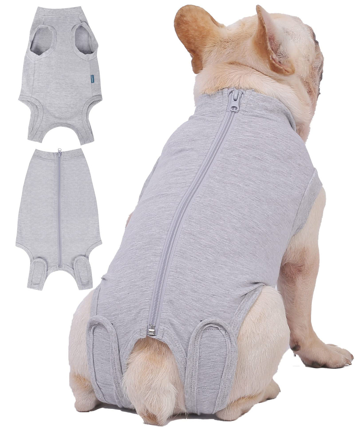 Dog Surgery Recovery Suit (XS(Back 8 - 10" Chest 12 - 14" Weight 4 - 8lb) / Grey)