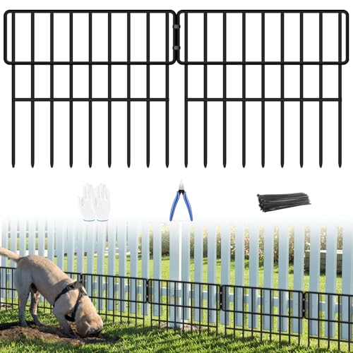Animal Barrier Fence (Black / 16 Panels-17.3ft(L)x12in(H))